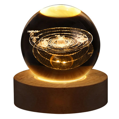 Solar System LED Night Light – Crystal Ball for Kids' Room