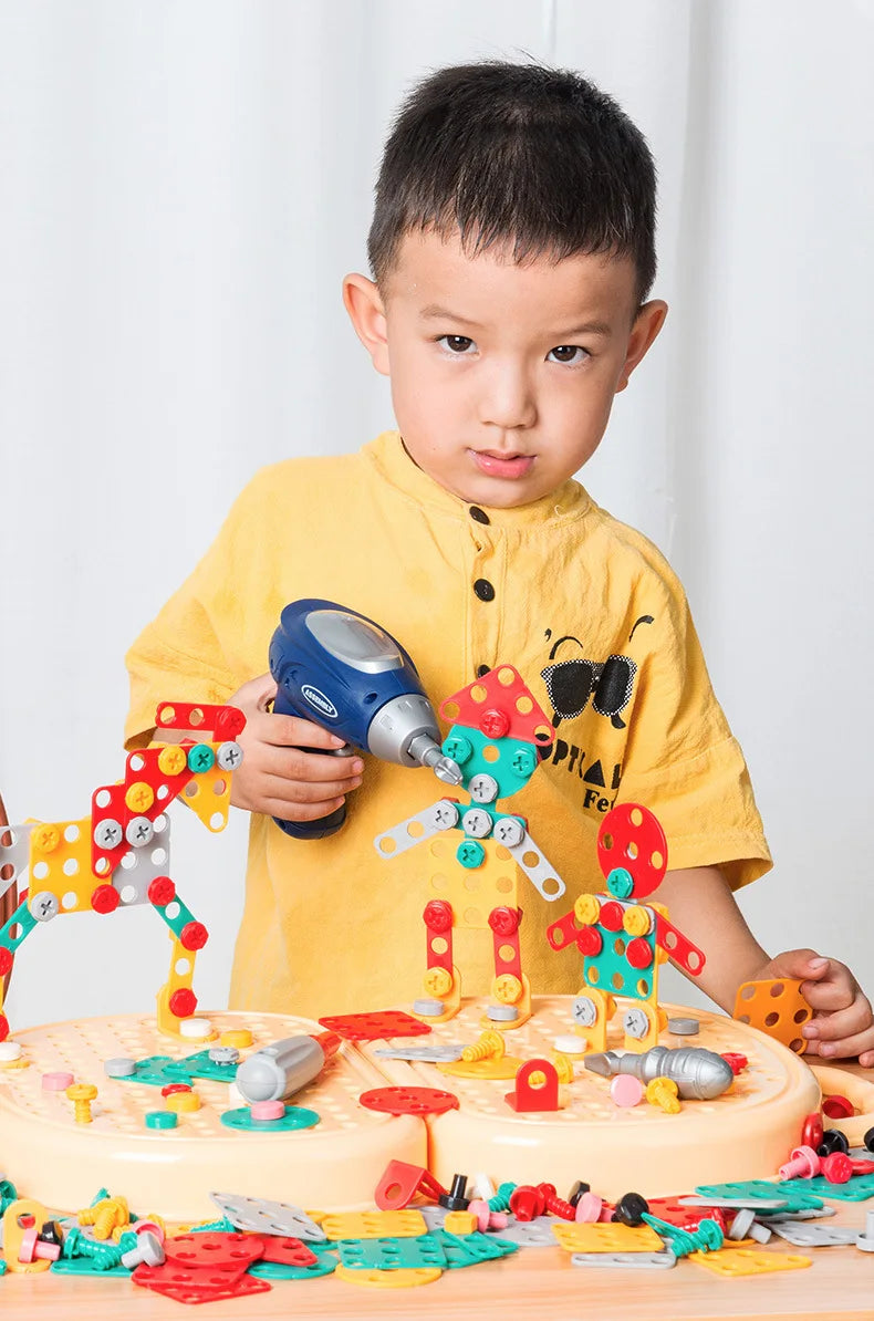 Baby Puzzle Assembling Toys Toolbox Electric Screwdriver Screw Repair Children Repair Kit Educational Toy - Happy Bambino