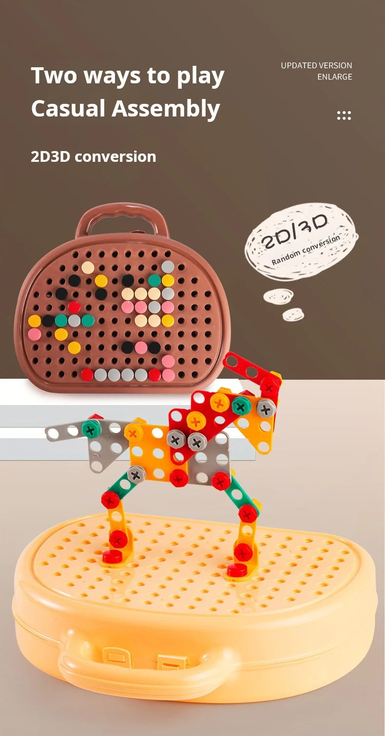 Baby Puzzle Assembling Toys Toolbox Electric Screwdriver Screw Repair Children Repair Kit Educational Toy - Happy Bambino