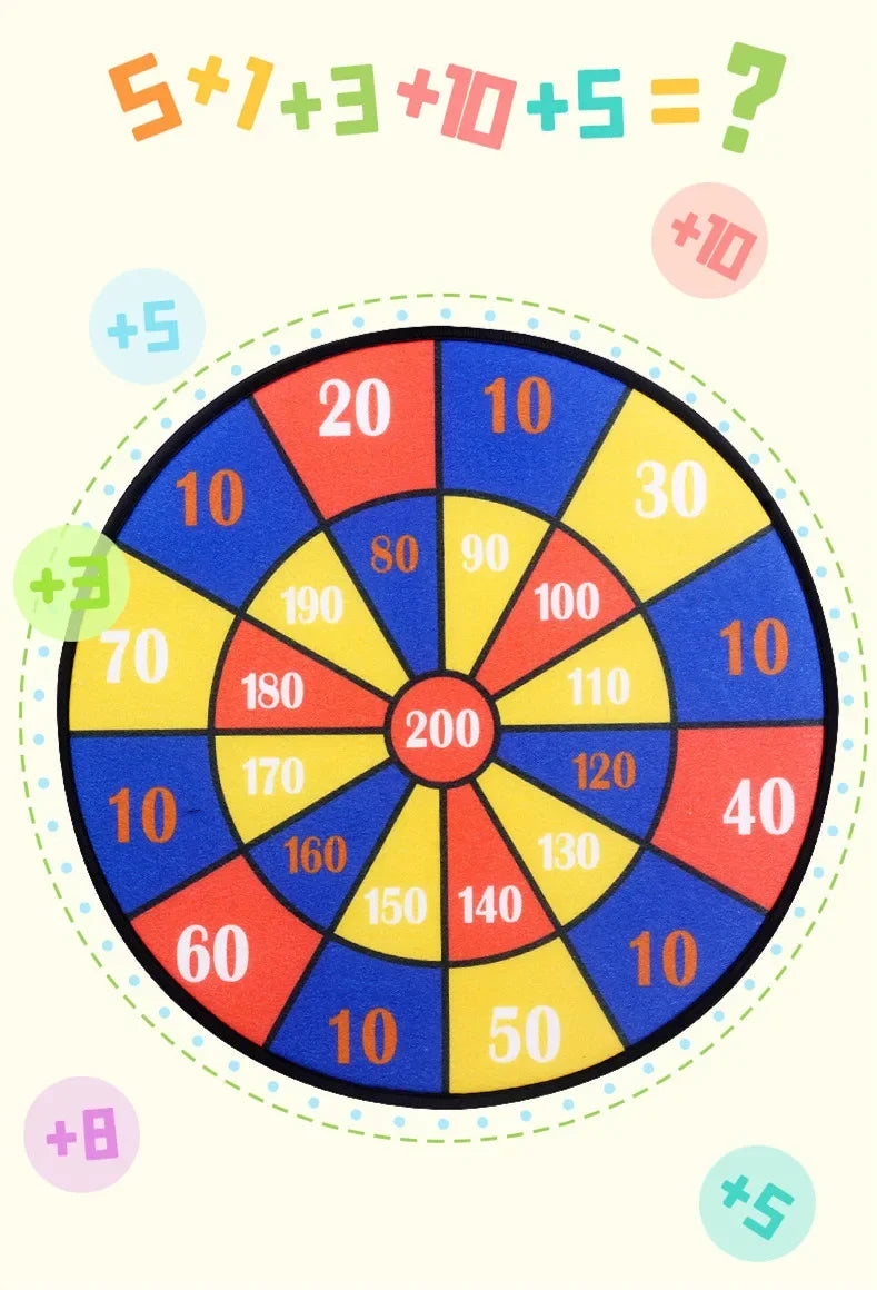 Educational Games Dart Board Baby Toy Stickey Ball Dart Indoor Sports Child Montessori Games for Children 3 to 7 Years - Happy Bambino