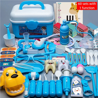 WizKidz Doctor Nurse Role Play Set Medical Tools With Stethoscope & Injectors In A Pretend Play Trolley Box Ideal Gift for Kids - Happy Bambino