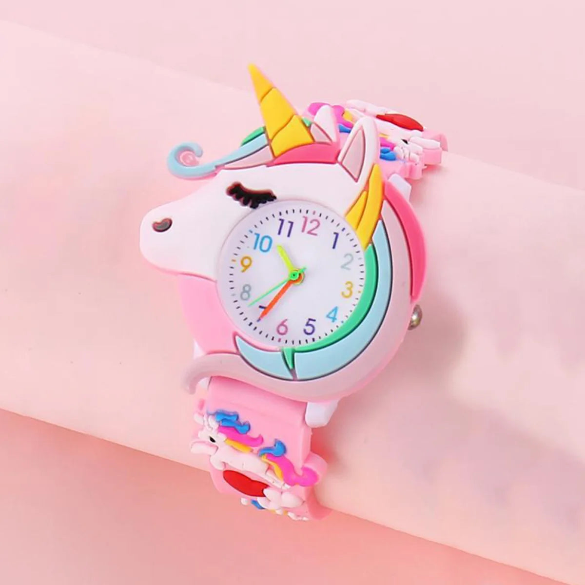 2024 New Rainbow Cloud Printed Silicone Band Children's Watch Girl Cute Cartoon Quartz Watch Kids Watches Boys Girl Watche - Happy Bambino