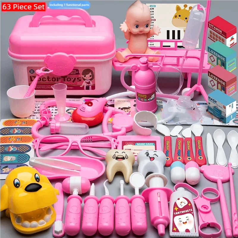 WizKidz Doctor Nurse Role Play Set Medical Tools With Stethoscope & Injectors In A Pretend Play Trolley Box Ideal Gift for Kids - Happy Bambino