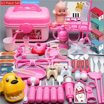 WizKidz Doctor Nurse Role Play Set Medical Tools With Stethoscope & Injectors In A Pretend Play Trolley Box Ideal Gift for Kids - Happy Bambino