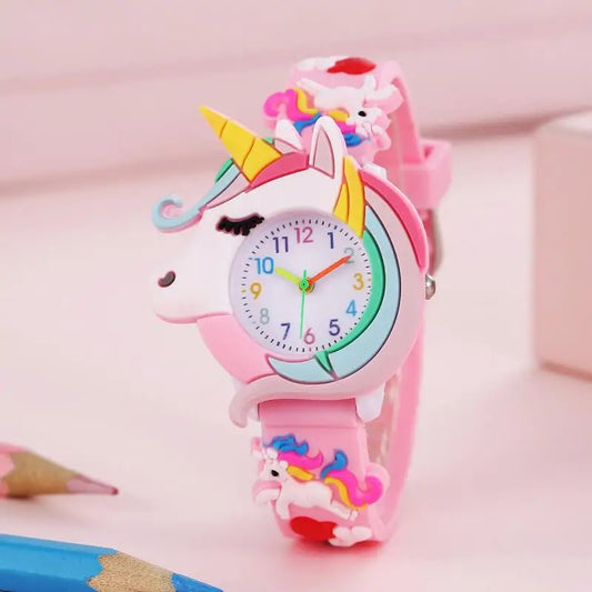 2024 New Rainbow Cloud Printed Silicone Band Children's Watch Girl Cute Cartoon Quartz Watch Kids Watches Boys Girl Watche - Happy Bambino