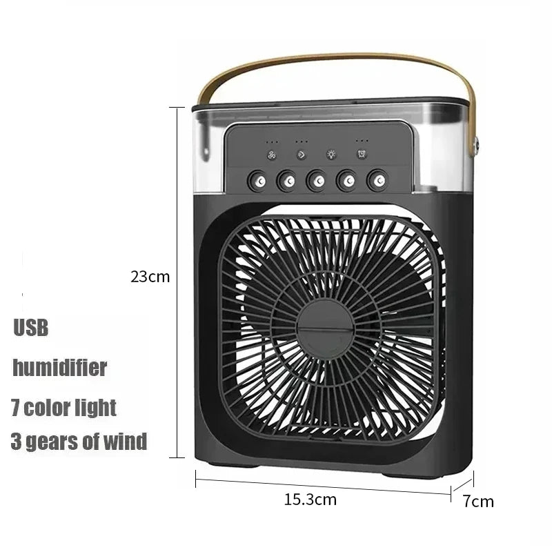 New 3 In 1 Fan AIr Conditioner Household Mini Air Cooler LED Night Light Portable Humidifier Air Adjustment Fan Office Home Fan - Happy Bambino
