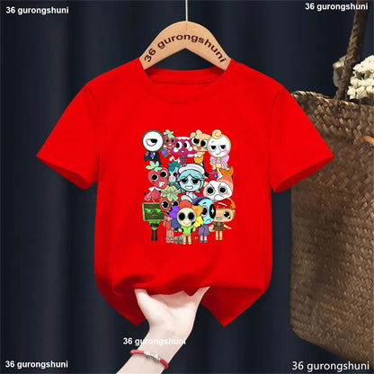 New Dandy'S World T-Shirt Kids Cartoon Figure Print T Shirt Boys Girls Casual Short Sleeve Top Game Dandys World Boys Tshirts - Happy Bambino