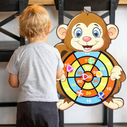 Educational Games Dart Board Baby Toy Stickey Ball Dart Indoor Sports Child Montessori Games for Children 3 to 7 Years - Happy Bambino