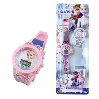 Flash Light Spiderman Kids Watches For Boys Cartoon Hello Kitty Mickey Children Watch Girls Student Clock Gifts free shipping - Happy Bambino