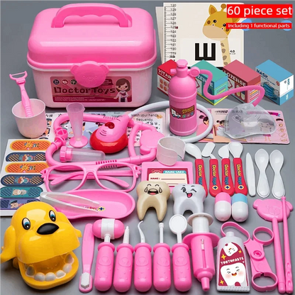 WizKidz Doctor Nurse Role Play Set Medical Tools With Stethoscope & Injectors In A Pretend Play Trolley Box Ideal Gift for Kids - Happy Bambino