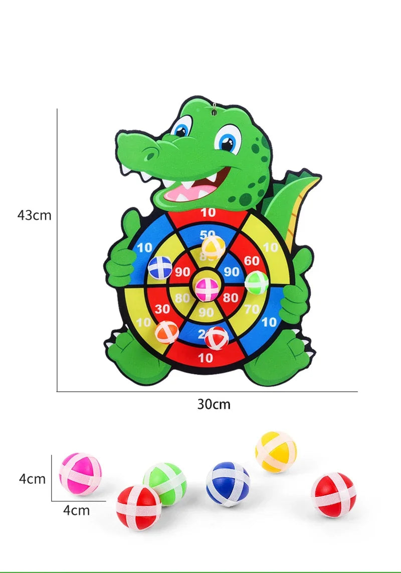 Educational Games Dart Board Baby Toy Stickey Ball Dart Indoor Sports Child Montessori Games for Children 3 to 7 Years - Happy Bambino