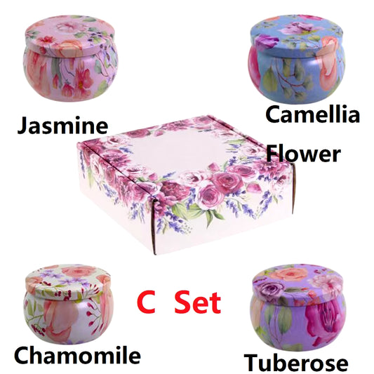 Vintage Scented Soy Wax Candles – 1/4PCS Flower Fragrance Candle Jars for Gifts & Home Decor