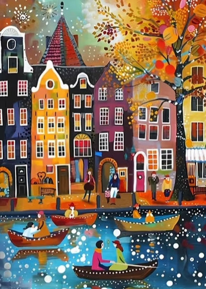 City View Wooden Jigsaw Puzzle – 300/500/1000 Pieces | Premium Puzzle for Adults & Kids | Decompression Toy & Home Decor