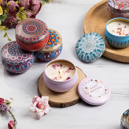 Vintage Scented Soy Wax Candles – 1/4PCS Flower Fragrance Candle Jars for Gifts & Home Decor