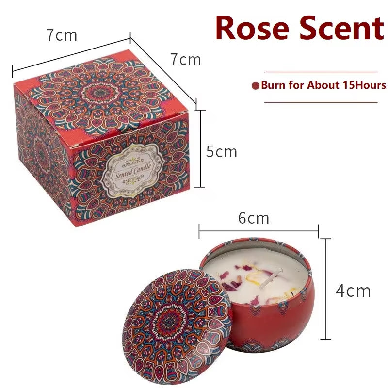 Vintage Scented Soy Wax Candles – 1/4PCS Flower Fragrance Candle Jars for Gifts & Home Decor